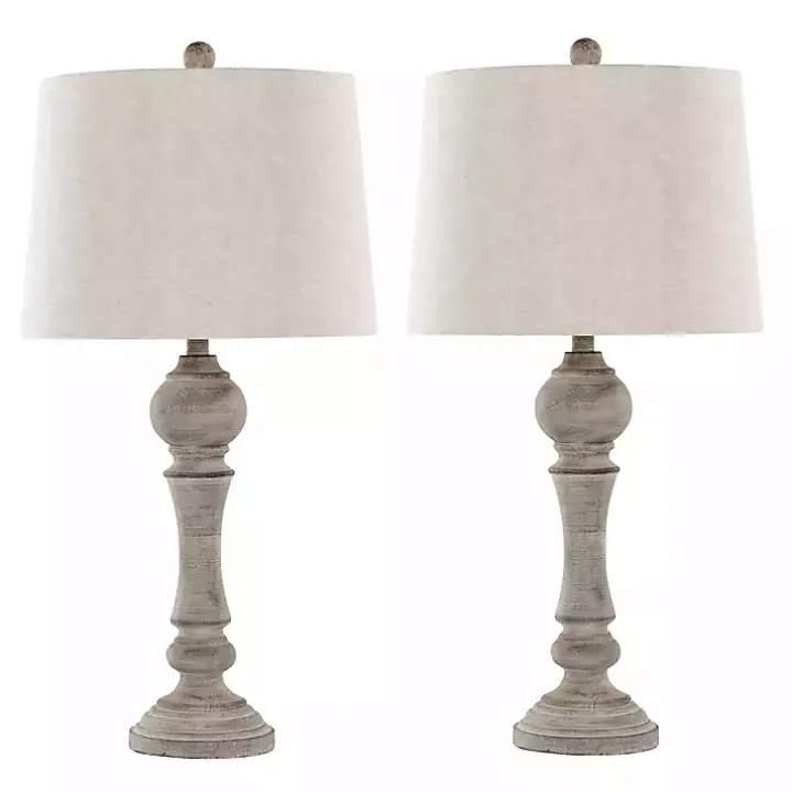 Reclaimed Gray Wilton Table Lamps, Set of 2