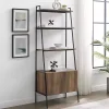 Reclaimed Wood Modern Ladder Bookcase with Cabinet