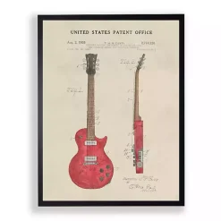 Red Guitar Patent Framed Art Print