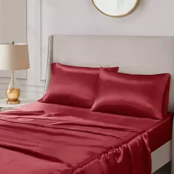 Red Satin Standard 2-pc. Pillow Case Set
