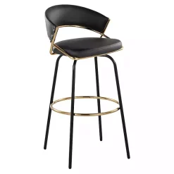 Remy Black Swivel Bar Stools, Set of 2