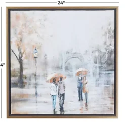 Romantic Rainy Paris Transitional Framed Wall Art