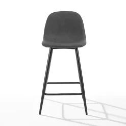 Rorke Black Faux Leather Counter Stools, Set of 2