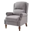 Rosalie Light Gray Upholstered Manual Recliner