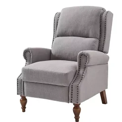 Rosalie Light Gray Upholstered Manual Recliner