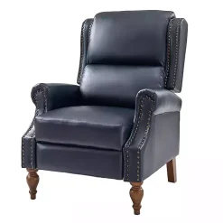 Rosalie Navy Faux Leather Manual Recliner