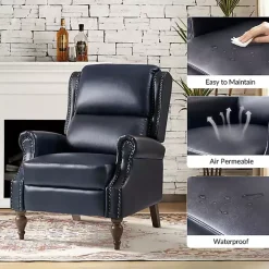 Rosalie Navy Faux Leather Manual Recliner