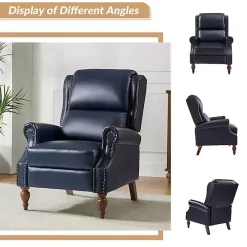 Rosalie Navy Faux Leather Manual Recliner