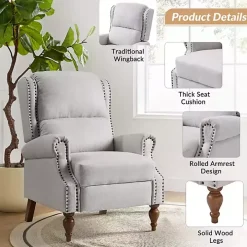 Rosalie Oatmeal Upholstered Manual Recliner