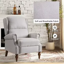 Rosalie Oatmeal Upholstered Manual Recliner