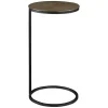 Round Black and Gold Metal C-Table