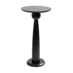 Round Black Wood Jess Accent Table