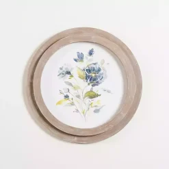 Round Blue Florals I Framed Art Print
