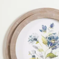 Round Blue Florals I Framed Art Print