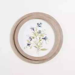 Round Blue Florals II Framed Art Print