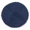 Round French Blue Crochet Bath Mat, 28 in.