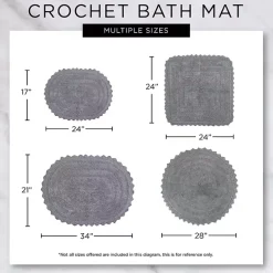 Round French Blue Crochet Bath Mat, 28 in.