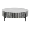 Round Geometric Stripe Shell Coffee Table
