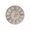 Round Gray and Natural Wooden Wall Clock
