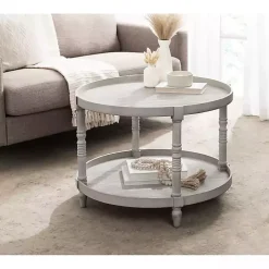Round Gray Bellport Coffee Table