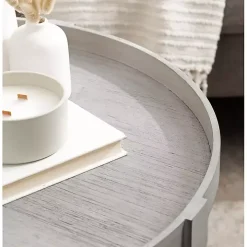 Round Gray Bellport Coffee Table