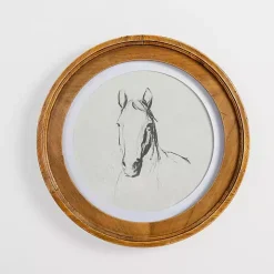 Round Horse Portrait Framed Art Print