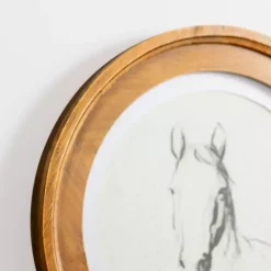 Round Horse Portrait Framed Art Print