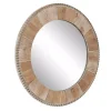 Round Natural Calona Wood Wall Mirror