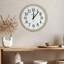 Round Natural Reed Frame Wall Clock