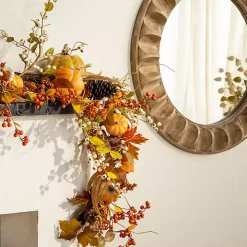 Round Natural Textured Wood Wall Mirror