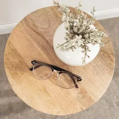 Round Natural Wood Dani Accent Table