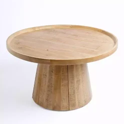 Round Natural Wood Hughes Coffee Table