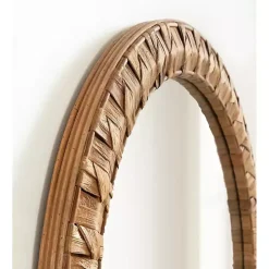 Round Natural Woven Water Hyacinth Wall Mirror