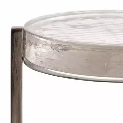 Round Pewter Aguilar Accent Table