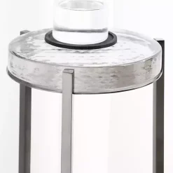 Round Pewter Aguilar Accent Table