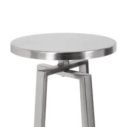 Round Zia Silver Metal Accent Table