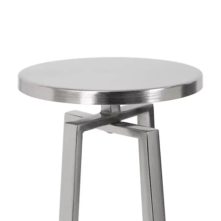 Round Zia Silver Metal Accent Table