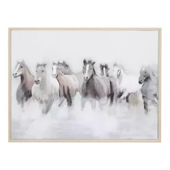 Running Horses Framed Canvas Art Print