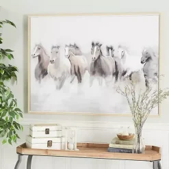 Running Horses Framed Canvas Art Print