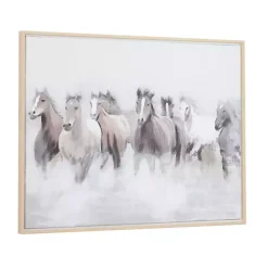 Running Horses Framed Canvas Art Print