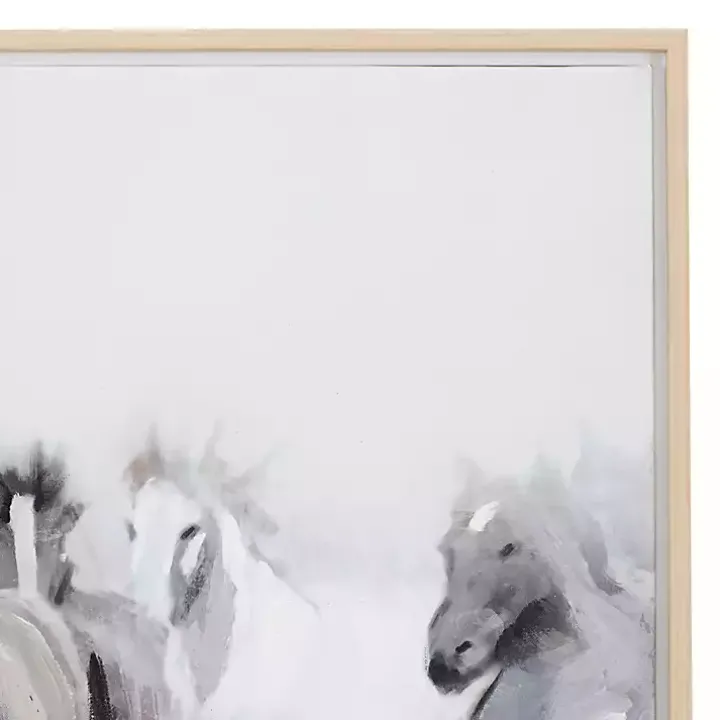 Running Horses Framed Canvas Art Print