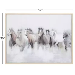 Running Horses Framed Canvas Art Print