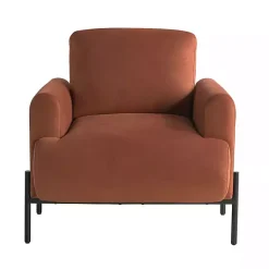Rust Velvet Upholstered Knox Accent Chair
