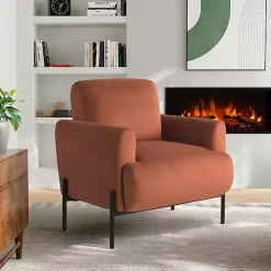 Rust Velvet Upholstered Knox Accent Chair