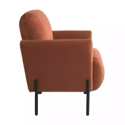 Rust Velvet Upholstered Knox Accent Chair