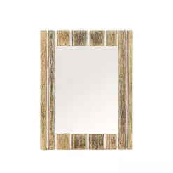 Rustic Driftwood Striped Wall Mirror