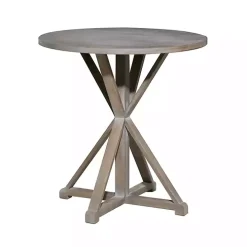 Rustic Graywash Hourglass Side Table