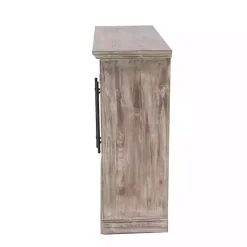 Rustic Wood and Glass 2-Door Cabinet