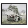 Sage Flower Truck Framed Giclee Canvas Art Print