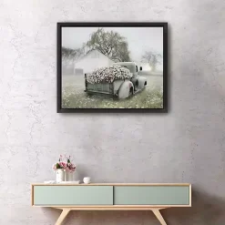 Sage Flower Truck Framed Giclee Canvas Art Print